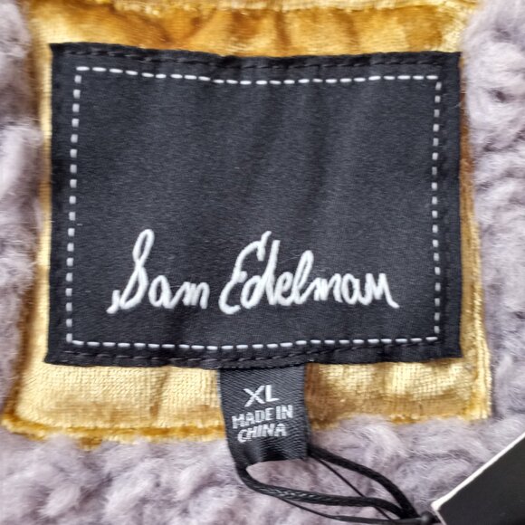 'SAM EDELMAN' Grey Hooded Faux Fur Coat Size XL NWT - Picture 10 of 14